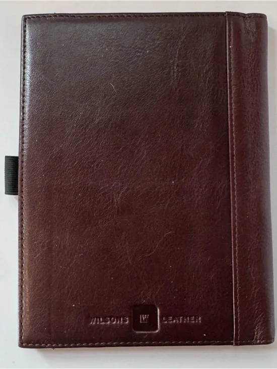 Wilsons Leather Dark Brown Folio Case 6.25” x 8.25” Quiet Luxury Writer Office