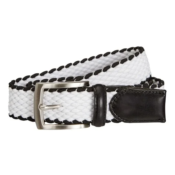 Walter Hagen MGA15095 Golf Belt Men's Medium White Basket Weave Buckle SRT553