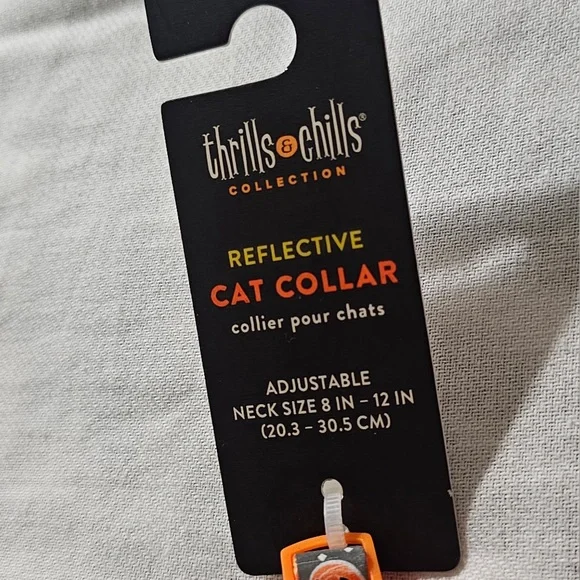 Thrills & Chills Reflective Pumpkin Cat Collar (8” - 12”)
