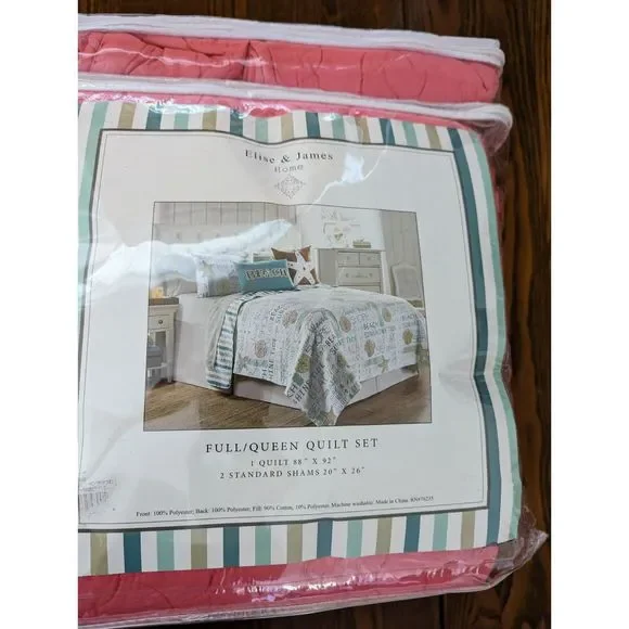 NWOT Elise & James Home Full/Queen Quilt Set