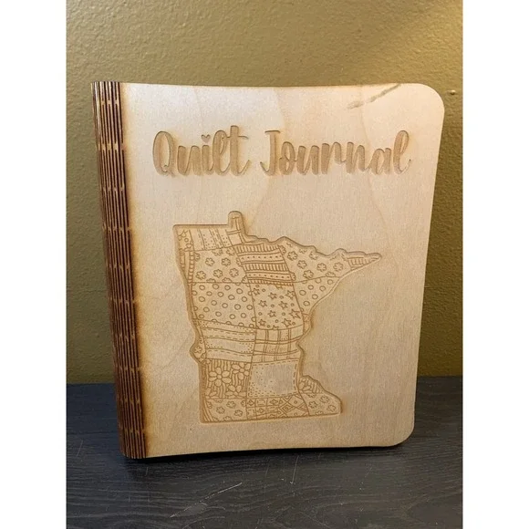 Wooden Quilt Journal With Journal Pages Minnesota Engraved Quilt 8