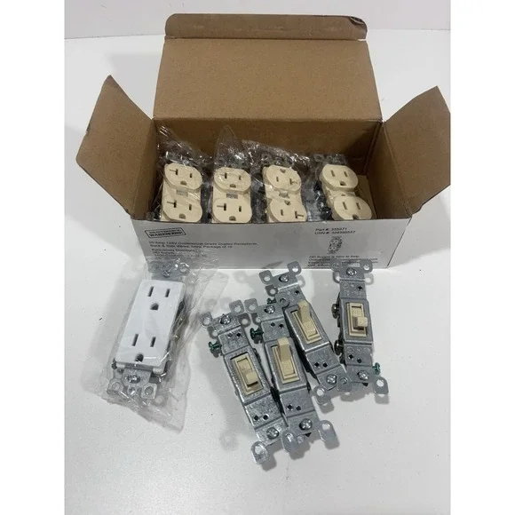 4 Pc Standard Duplex Receptacles 20 Amp IVORY‎ 20A Commercial Grade And More