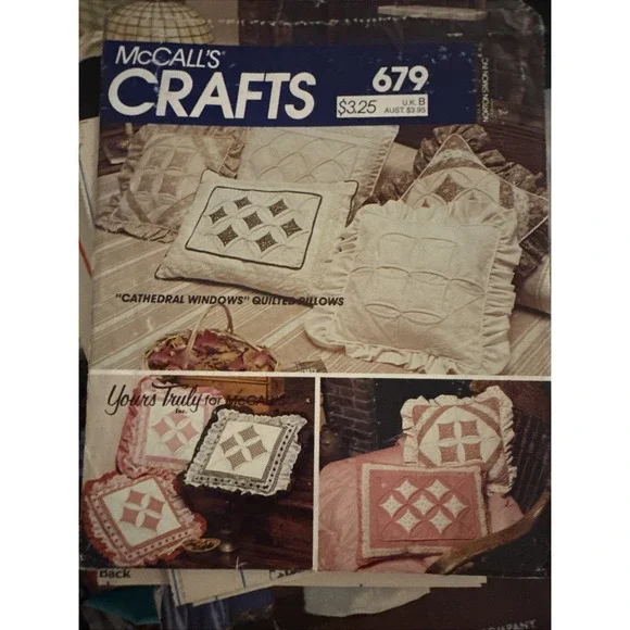 Cathedral Window Pillows McCall's 8425‎ Sewing Quilting Pattern ©1983 Vintage