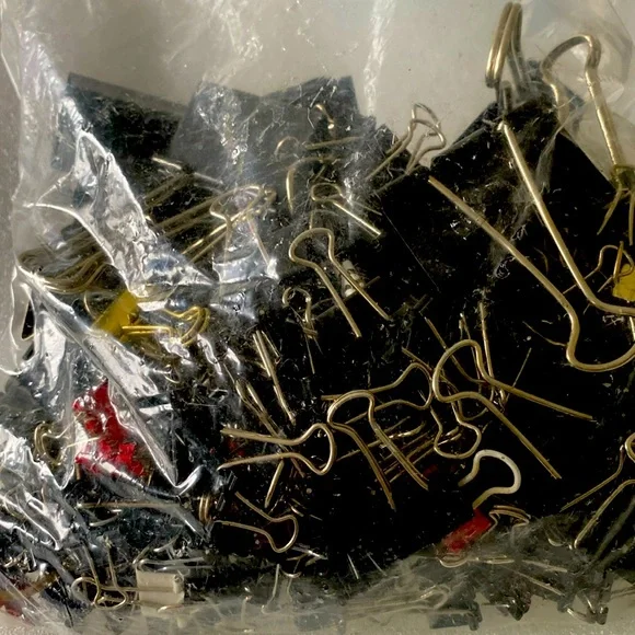 Universal Binder Clips in Zip-Seal Bag - Large, Black/Silver