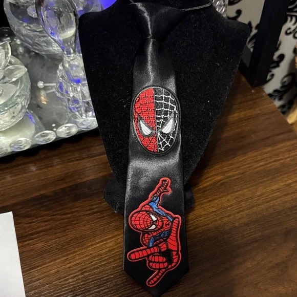 Black Spider-Man Themed Tie