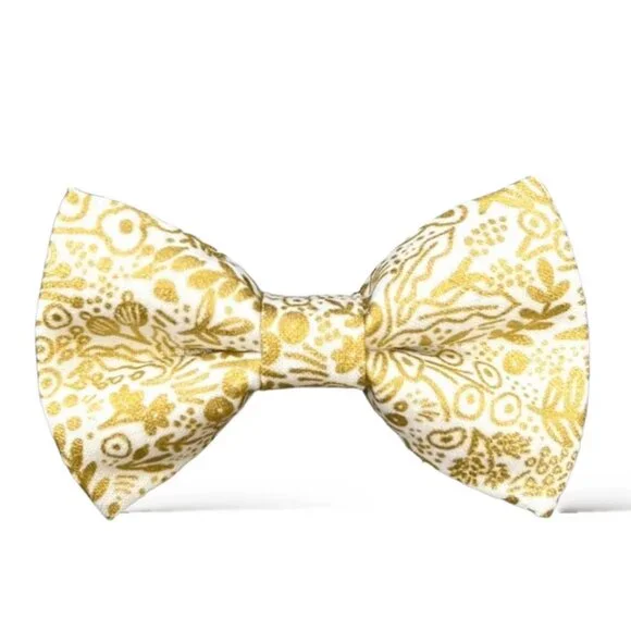 Gold Bow Tie- Gold Floral Kids