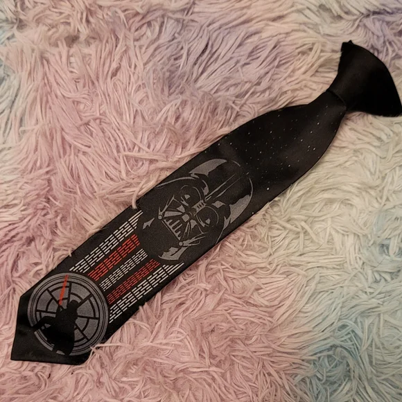 Black Star Wars Tie with Darth Vader Graphic
