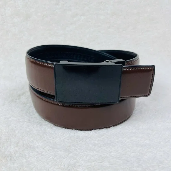 Kenneth Cole REACTION Belt Men XL 42-44 Adjustable Click Belt Brown Faux Leather