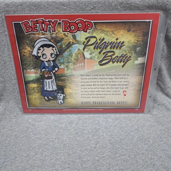 Betty Boop Patch Pilgrim Betty‎ Clothing Patch Collectible Vintage Thanksgiving