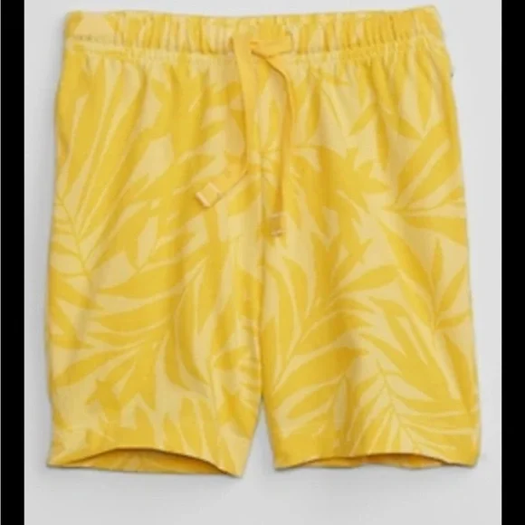 NWT Baby Gap Yellow Floral Print Pull On Shorts Size 12-18 Months
