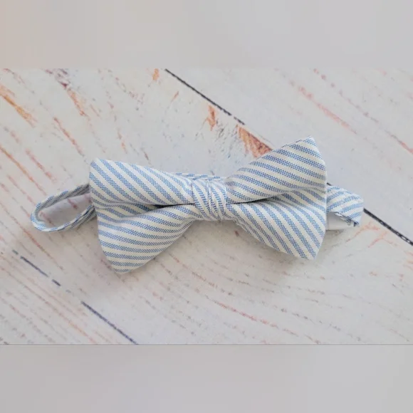 Trendy Ties Light Blue Stripe Kids Bow Tie