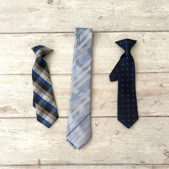 Boys Clip On Ties Bow Ties Formal Wear Children’s Set of 3