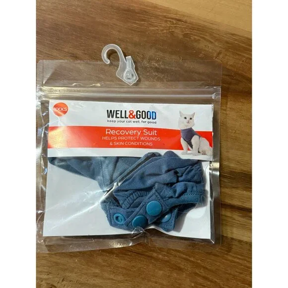 Well & Good Vet Surgery Recovery Suit To Protect Wounds & Skin KITTEN Cat XXXS