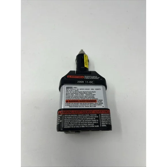 BLACK & DECKER 100 Watt Power Inverter, Plug In Car Port, AC Outlet & USB