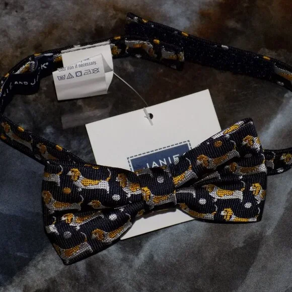 Janie and Jack Dachshund Dog Bow Tie Size 0-24 Months Boy's NEW