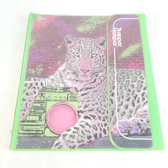 Original Trapper Keeper Leopard Pink/Green Retro Mead 1