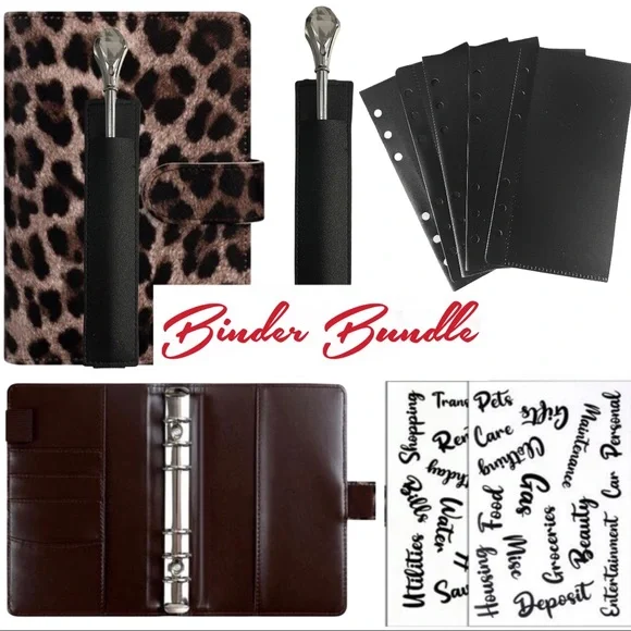 BROWN ANIMAL PRINT A6 Cash Envelope Binder BUNDLE, Cash Envelope Stuffing Method