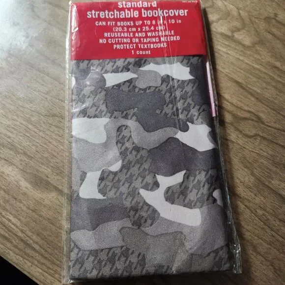 Standard Stretchable Book Cover Camouflage Pattern Fits 8x10 Inch Textbooks NEW