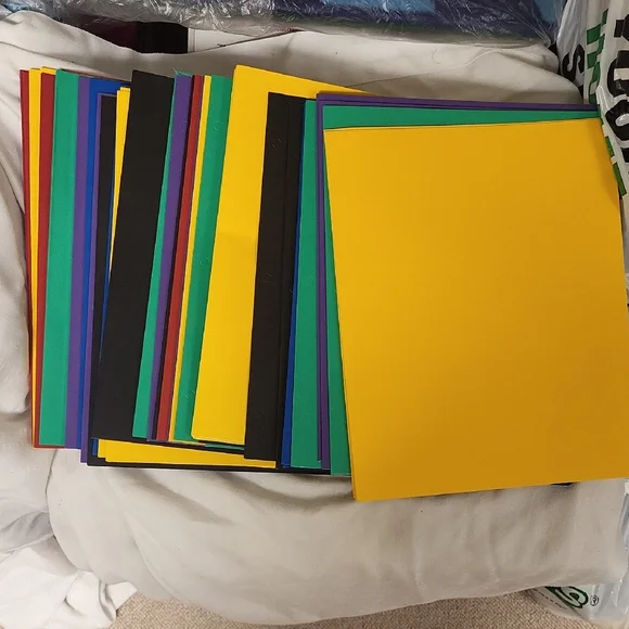 Colorful Lot Of 39 NEW 2 pocket Folders as pictured, blue yellow green black