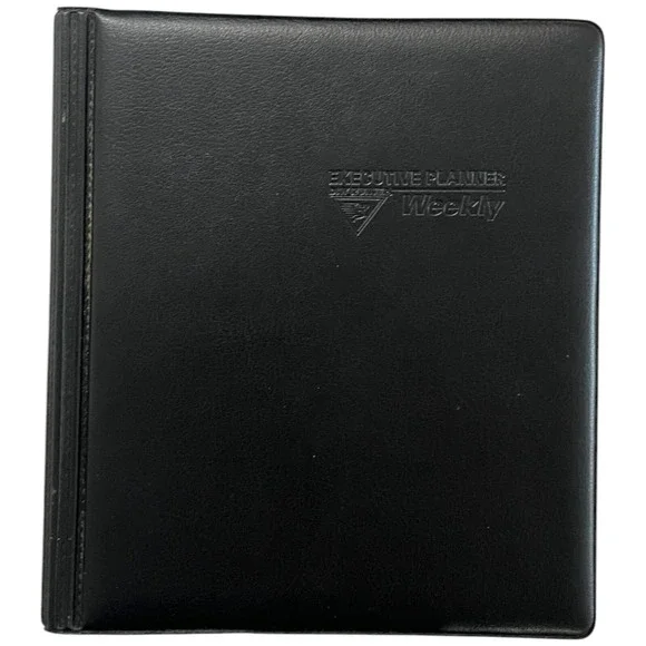 Day Runner Executive Weekly Planner Black Folder No Rings
