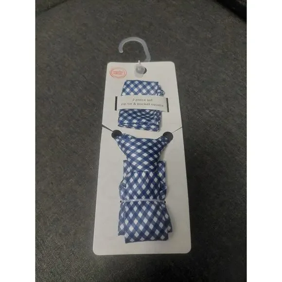 Wonder Nation Boys Necktie Pocket Square 2 Piece Set Blue NWT One Size