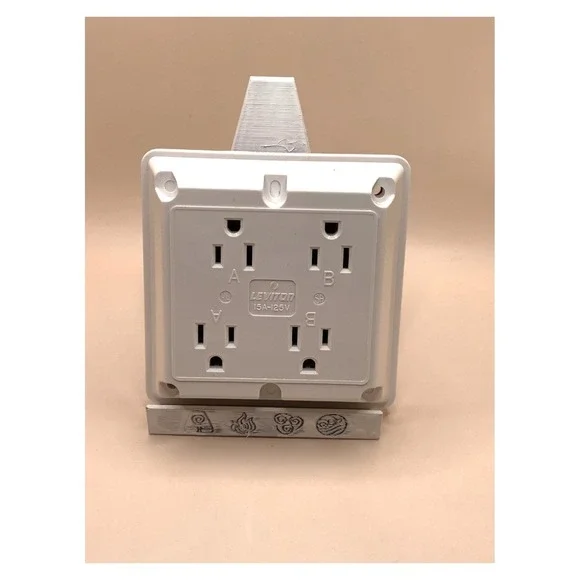 Leviton 1254-W Quadplex Receptacle 15A 125V‎ White