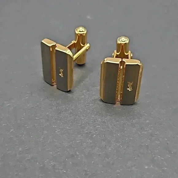 Yves Saint Laurent Gold and Silver Tone Cufflinks