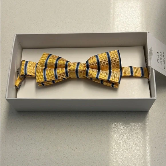 Appaman Kids Gold and Navy Striped Bow Tie