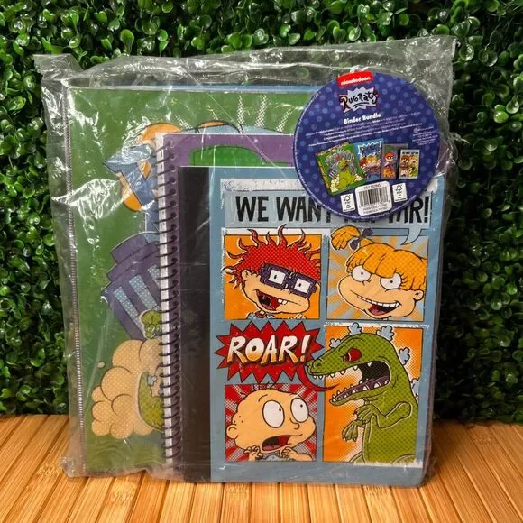 New Nickelodeon Rugrats Bundle 3-Ring Binder Folder Notebook Composition Book