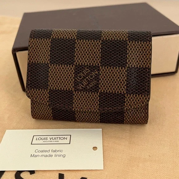 Louis Vuitton Ebene Cufflink Earring Holder Dust bag Box Vintage Unisex