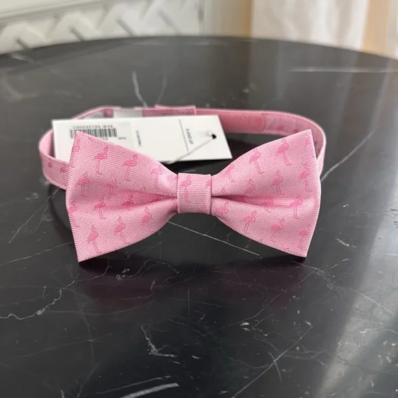 NWT Janie and Jack Pink Flamingo Bow Tie for Kids Size 6 and Up