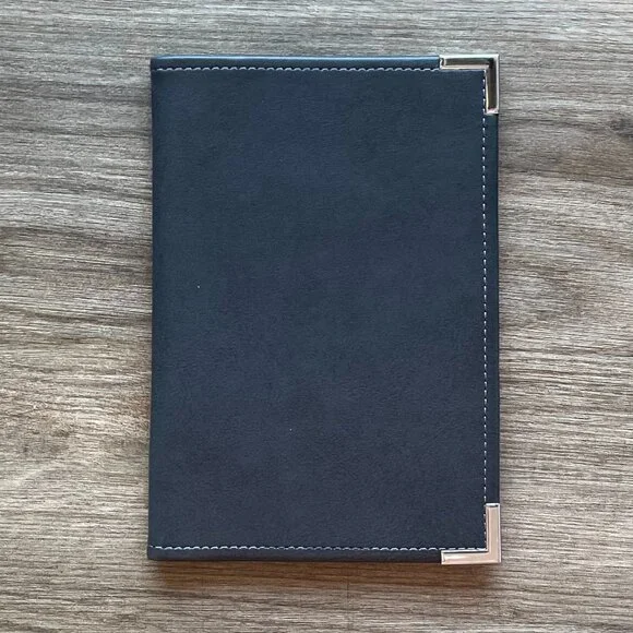 Vintage Hazel Black Faux Leather 6 x 9 Notepad Holder/Portfolio EUC $8
