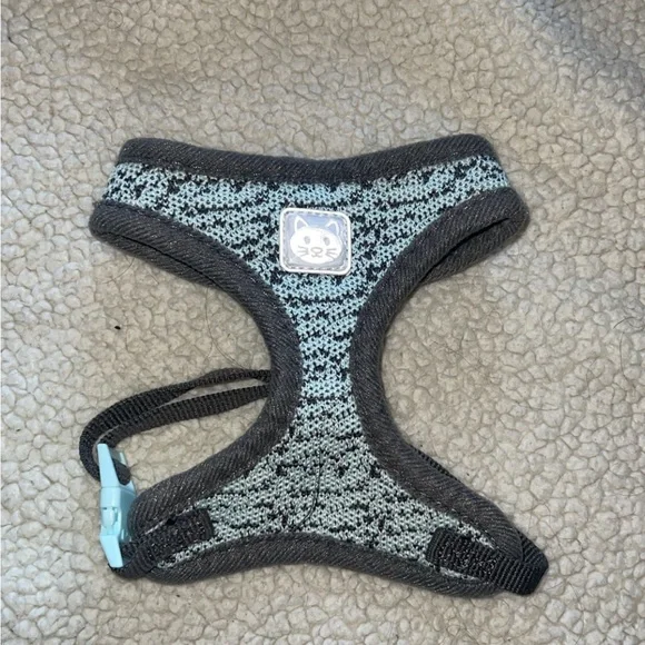 Gray and Blue Cat Harness