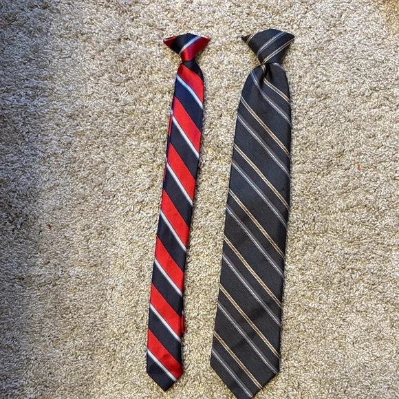 Stylish Kids' Striped Tie Set - Red and Black
