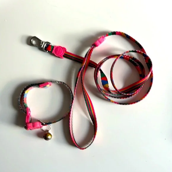 Cat Collar with Bell and Leash Set