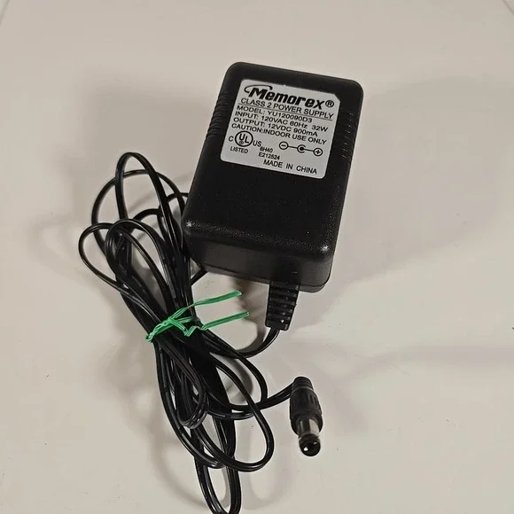 Memorex (YU120090D3) Heavy Duty AC Power Supply Charger Adapter (12VDC 900Ma)‎