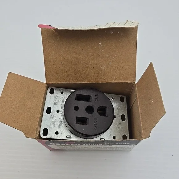 Eaton - 1254-Box Black‎ Flush Electrical Receptacle 50A / 250V New in Box