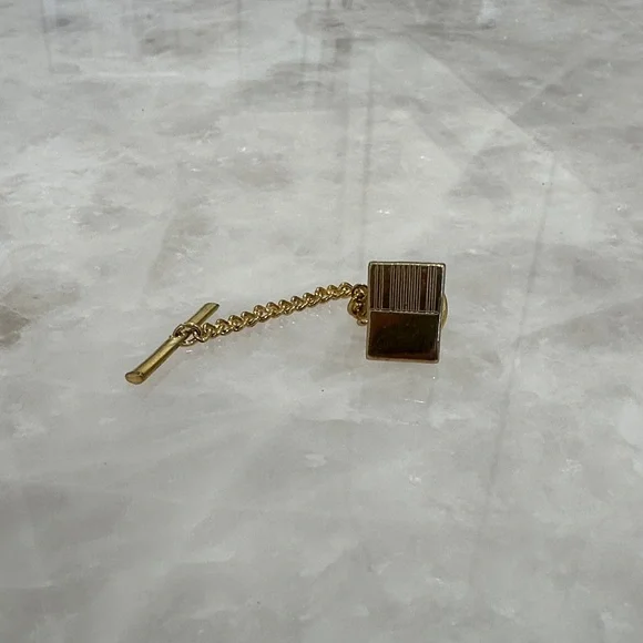 Gold Cufflink with Chain