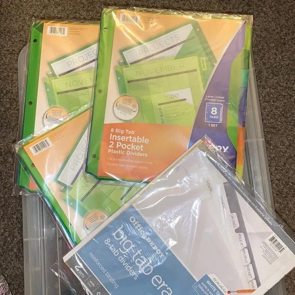 Avery plastic dividers 8 tabs - pack of three with bonus pack