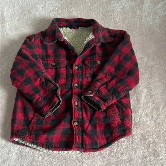 Plaid GAP Sherpa-Lined Jacket Size 4