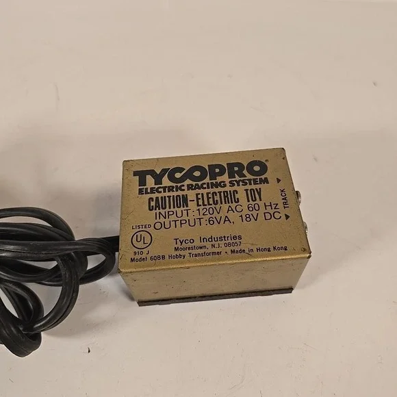 Tyco Pro Electric Racing System Transformer‎ Model 608B 18VDC 6VA Power Pack