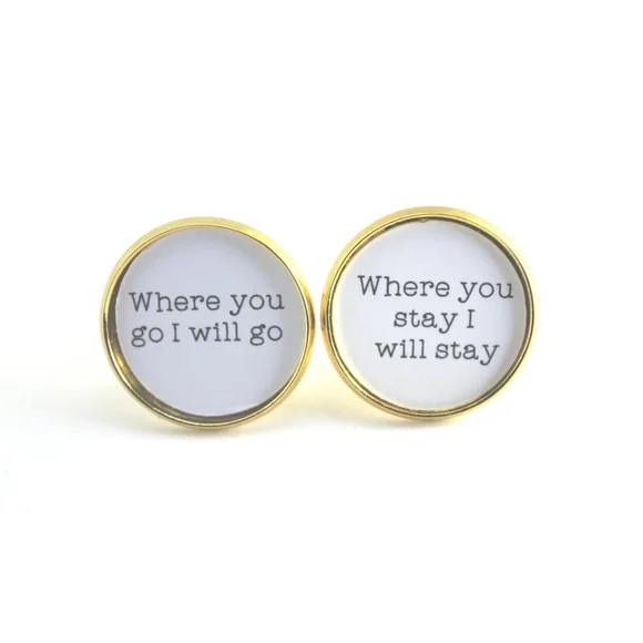 Groom Wedding Cufflinks, Ruth 1:16 Verse, Anniversary Gift