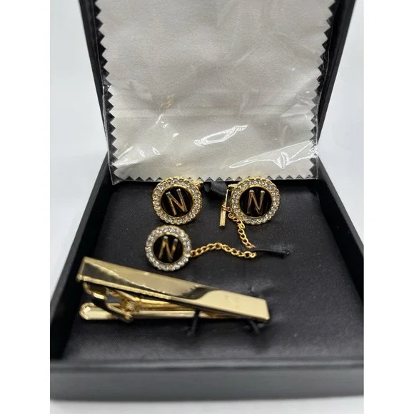 HAWSON Tie Clips, Cufflinks, Tie Tack‎ & Lapel Pins for Men-Suitable for N-4pcs