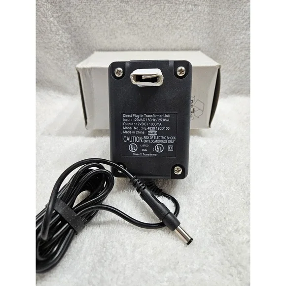 12VDC 1000mA 2-Prong AC Adapter Class 2 Transformer Power Supply FE4830 120d100