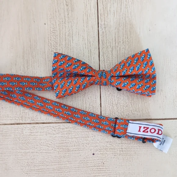Izod Kids Orange Dinosaur Pattern Bow Tie