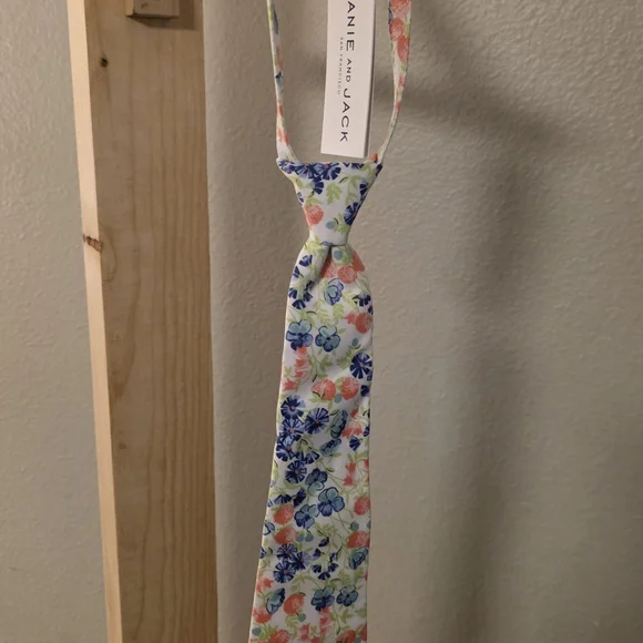 Janie and Jack Floral Kids Tie - Blue and Pink