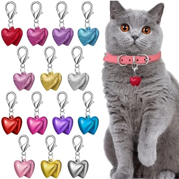 14 Sets Valentine's Day Cat Dog Bells Heart Shape