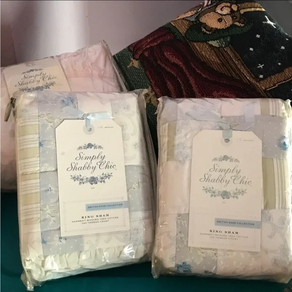 NIP Simply Shabby Floral‎ King Sham Set of 2 Farmhouse French Cottage a801