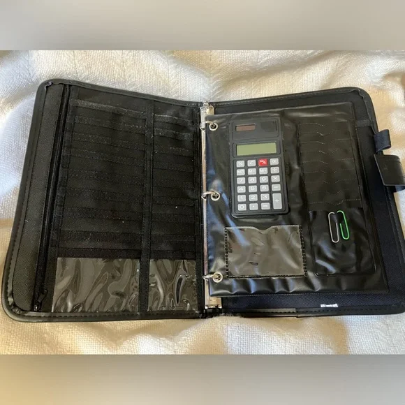 3-Ring Binder Portfolio Black Organizer