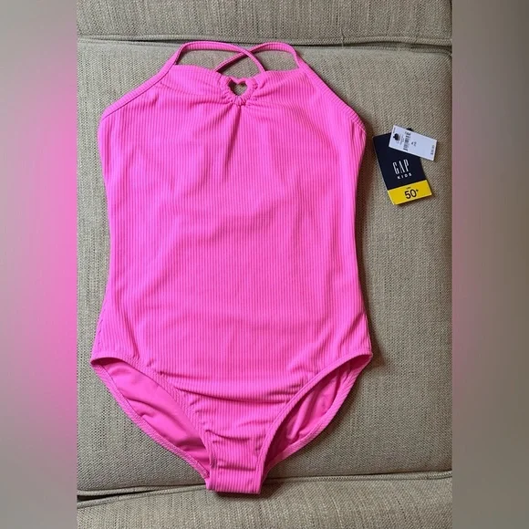 🆕 NWT Gap Kids Girls Ribbed One-Piece Swimsuit 🆕